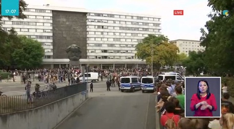 Германияның Хемниц қаласында әсіре оңшылдар мен солшылдар шерулетті