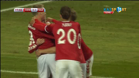 Даниялықтардың үшінші голы - 3:1 (ВИДЕО)