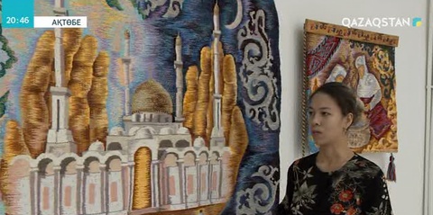 Жібек жіппен картина салатын келіншек