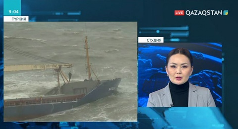 Стамбұлда дауылдан соң жүк кемесі қайраңға тұрып қалды