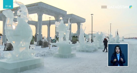 Астанада мұздан жасалған 14 жаңа мүсін пайда болды