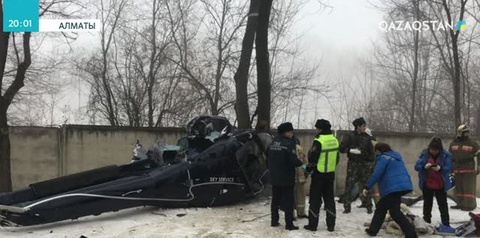 Алматыда санаторий аумағына жекеменшік тікұшақ құлап, ұшқыш қаза тапты