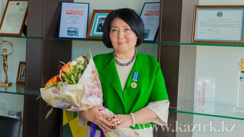 «Қазақстан» РТРК» АҚ Басқарма төрайымы Нұржан Мұхамеджанова «Бірлік» алтын медалімен марапатталды