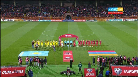 Футбол. Армения-Қазақстан матчының бірінші таймы аяқталды