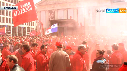 Брюссельде  көлік саласының қызметкерлері ереуілге шықты