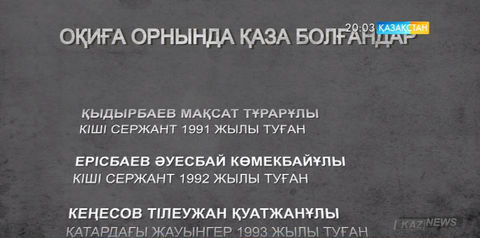 Жамбыл облысындағы қар көшкінінен зардап шеккен әскерилердің аты-жөндері жария етілді
