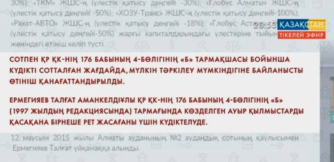 «Астана EXPO-2017» Ұлттық компаниясының экс-төрағасы Талғат Ермегияевтың мүлкіне тыйым салынды