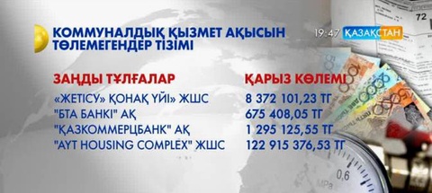 Алматыда коммуналдық ақы төлемейтін қалталы бизнесмендер мен шенеуніктердің тізімі жарияланды