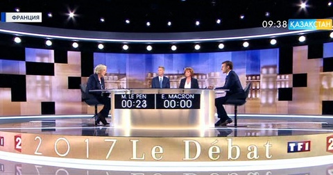 Франция президенттігіне кандидат Макрон мен Ле Пен теледебат өткізді