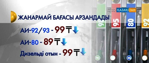 Қазақстанда жанармай бағасы төмендеді