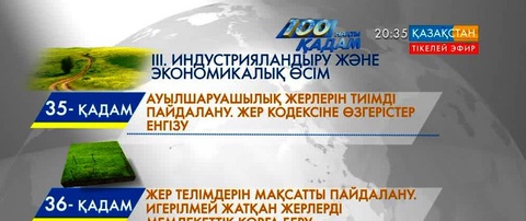 «100 қадамның» басым бөлігі «Индустрияландыру және экономикалық өсім» реформасына бағытталған (КЕСТЕ)