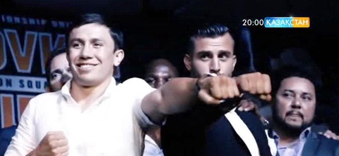 Геннадий Головкин канадалық Давид Лемьемен жұдырықтасады