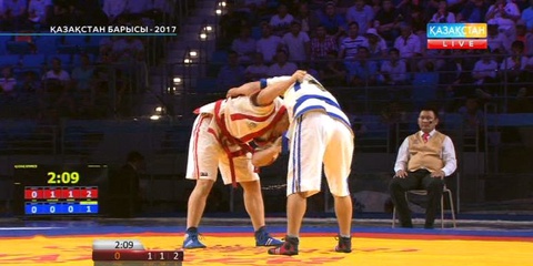 «Қазақстан барысы-2017». Александр Касачев пен Айбол Айтпековтың арасындағы белдесу