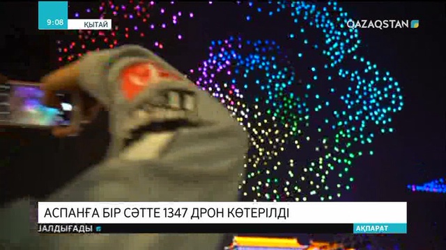Қытайдың Сицзян қаласында аспанға бір сәтте 1347 дрон көтерілді