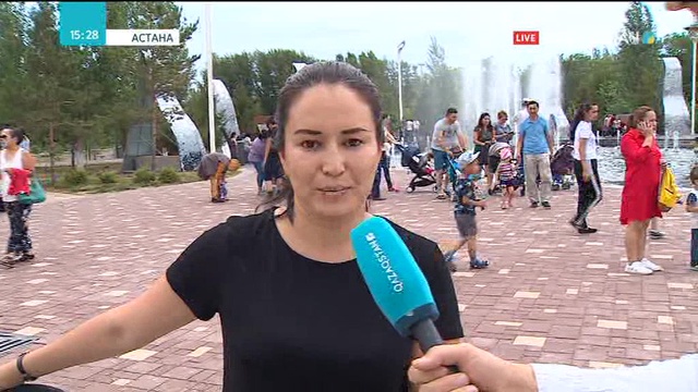 Ұлттық арна тілшісі Оңғар Алпысбайұлы «Жетісу» саябағынан тікелей байланысқа шықты