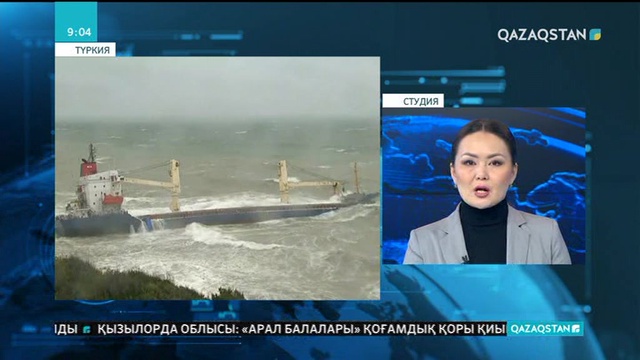 Стамбұлда дауылдан соң жүк кемесі қайраңға тұрып қалды
