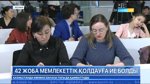 42 жоба мемлекеттік қолдауға ие болды