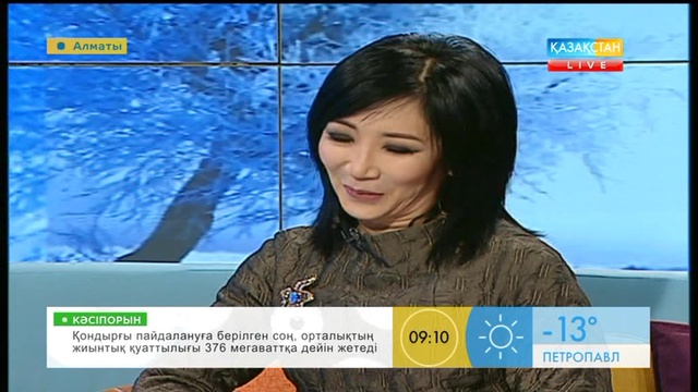 Күйші, домбырашы Айгүл Үлкенбаева «Таңшолпанда» қонақта