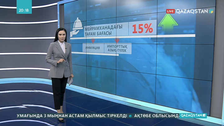 2021 жылы мейрамханадағы тағам бағасы 15% қымбаттайды
