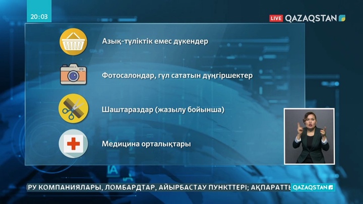 4 мамырдан бастап жұмысы жанданатын қызмет түрлерінің тізімі белгілі болды
