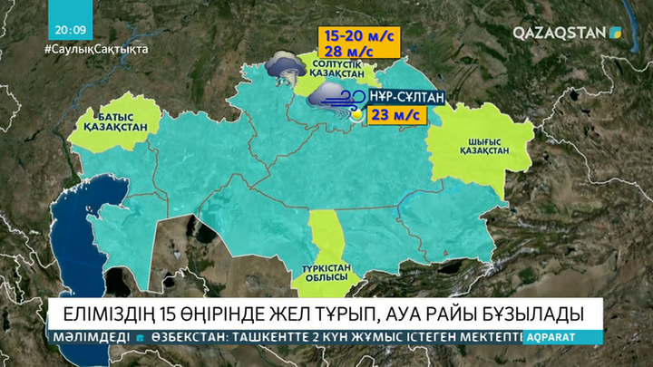 Еліміздің 15 өңірінде жел тұрып, ауа райы бұзылады
