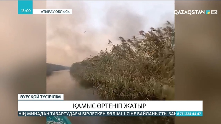 Атырау облысында бірнеше күннен бері қамыс өртеніп жатыр