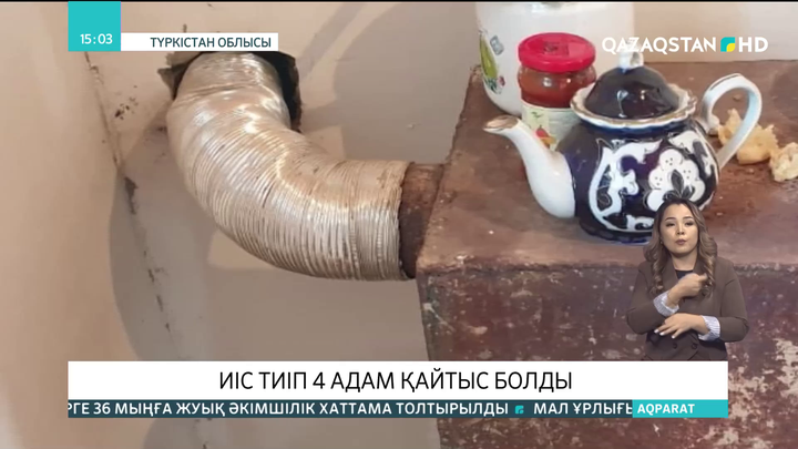 Түркістан облысында иіс тиіп 4 адам қайтыс болды