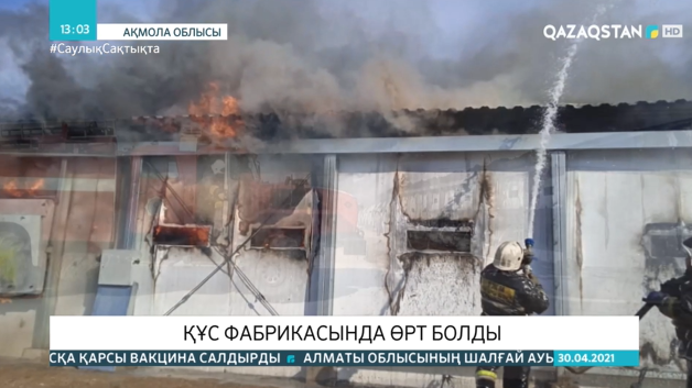 Ақмола облысында құс фабрикасы өртенді