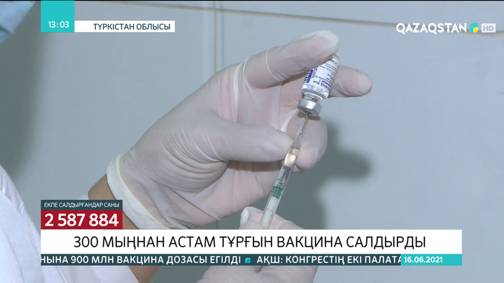 Түркістан облысында 300 мыңнан астам адам вакцина салдырды