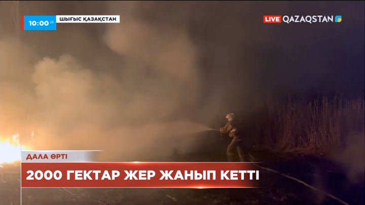 ШҚО-ның бірнеше ауданында құрғақ шөп жанып жатыр