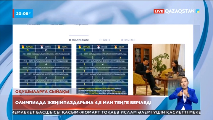 Халықаралық олимпиада жеңімпаздарына 4,5 миллион теңге беріледі