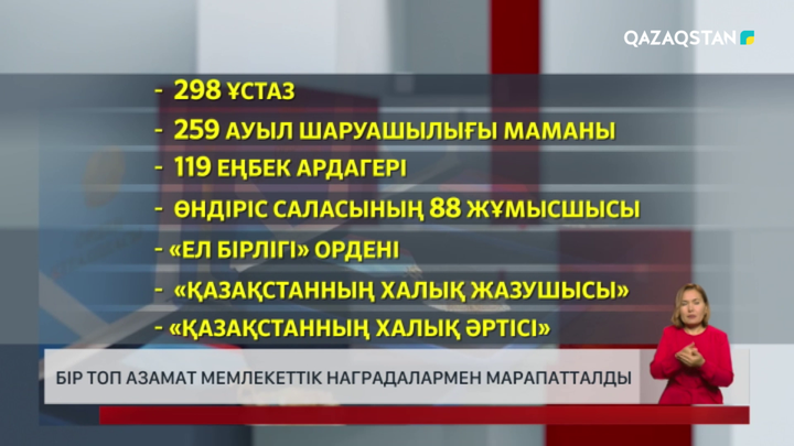 Бір топ азамат мемлекеттік наградалармен марапатталды