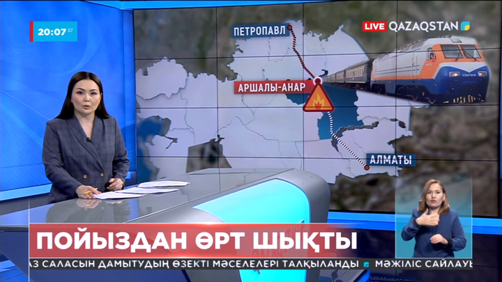 Петропавл-Алматы бағытындағы пойыз вагонынан өрт шықты