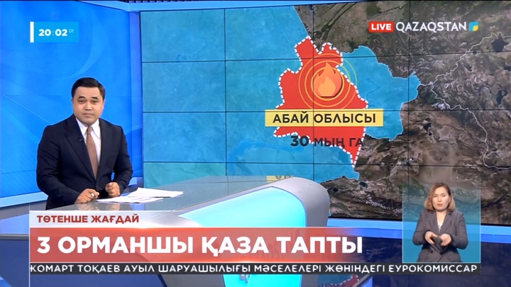 Абай облысындағы орман өртіне байланысты төтенше жағдай жарияланды