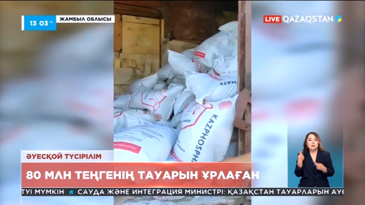 Жамбылда 80 млн теңгенің тауарын ұрлағандар ұсталды