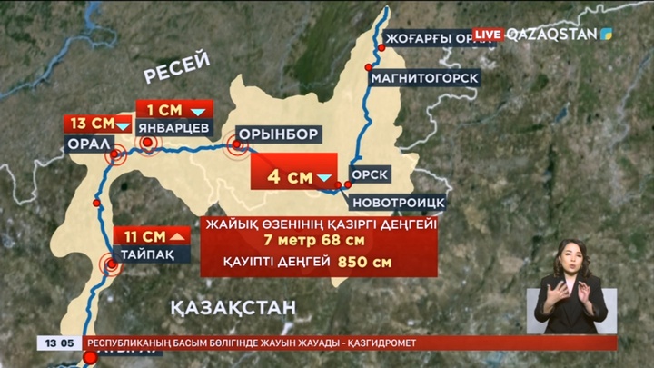 Жайық өзенінің су деңгейі көтеріліп жатыр