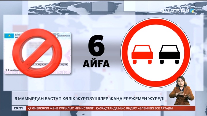 6 мамырдан бастап көлік жүргізушілер жаңа ережемен жүреді
