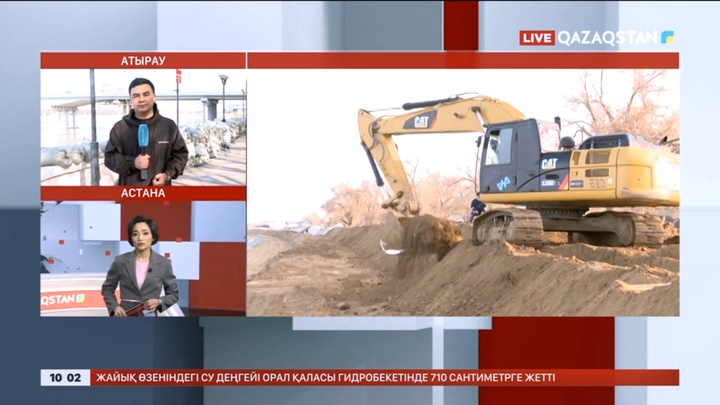 Атырауда бөгет салу жұмыстары жалғасып жатыр