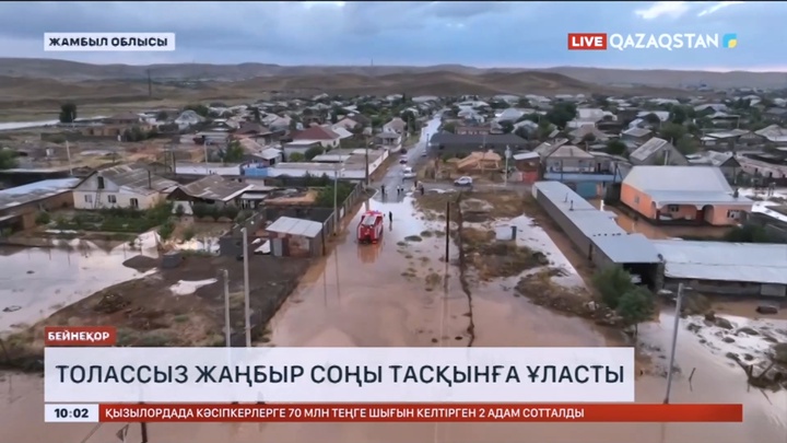 Қордай ауданында толассыз жаңбыр соңы тасқынға ұласты