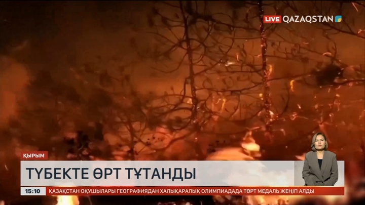 Қырымда 45 гектар жер өртеніп жатыр