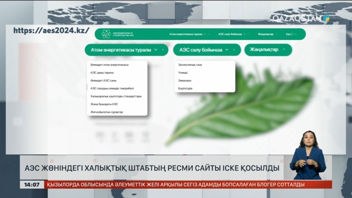 АЭС салу жайлы «aes2024.kz» атты ресми сайт қосылды