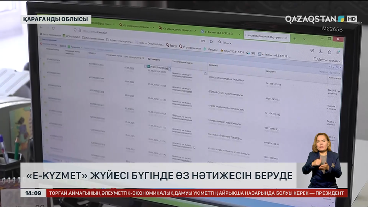 Қарағанды облысында «E-kyzmet» жүйесі нәтижесін беруде 