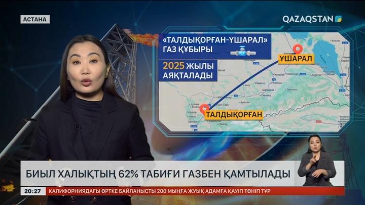 Биыл халықтың 62 пайызы табиғи газбен қамтылады
