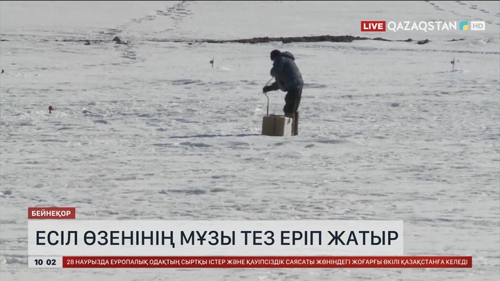 Есіл өзенінің мұзы тез еріп жатыр