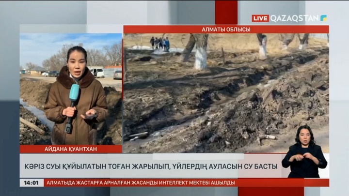 Алматы облысында кәріз тоғаны жарылып, көшелерді лас су басты
