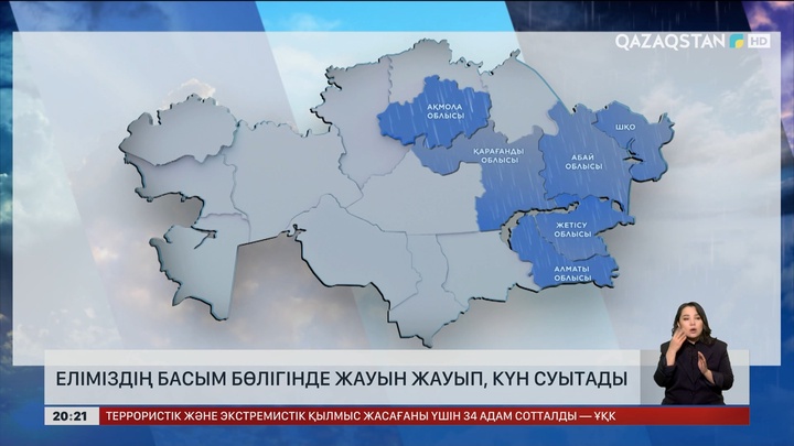 Еліміздің басым бөлігінде жауын жауып, күн суытады