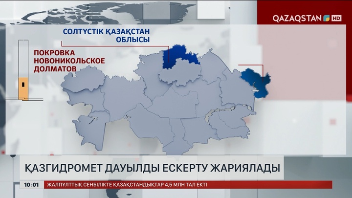 «Қазгидромет» дауылды ескерту жариялады