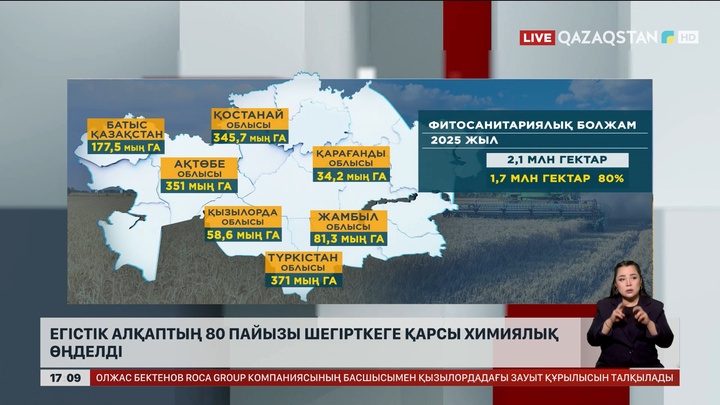 АШМ: Егістіктердің 80% шегірткеге қарсы химиялық өңдеу жасалды