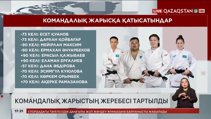 Дзюдодан командалық жарыстың жеребесі тартылды