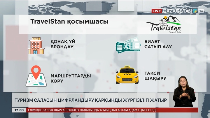 Туризм саласын цифрландыру қарқынды жүргізіліп жатыр